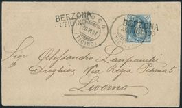 TI Berzona - Stabstempel - Loco - Steh.Helvetia - Brief -> I