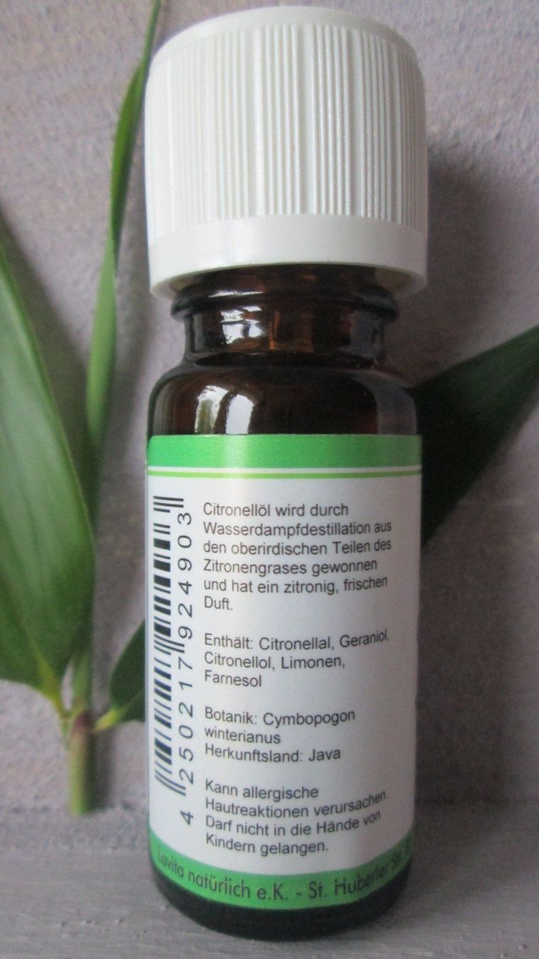 Ätherische Öle: ätherisches Citronellöl 100% naturrein – Neu (gemäss Beschreibung) aus Drochtersen von Simonchen 1