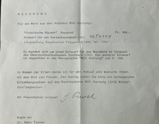 Dipinti: Hartung Willi. Griechische Häuser – Usato da Frauenfeld venduto da picowalo 1