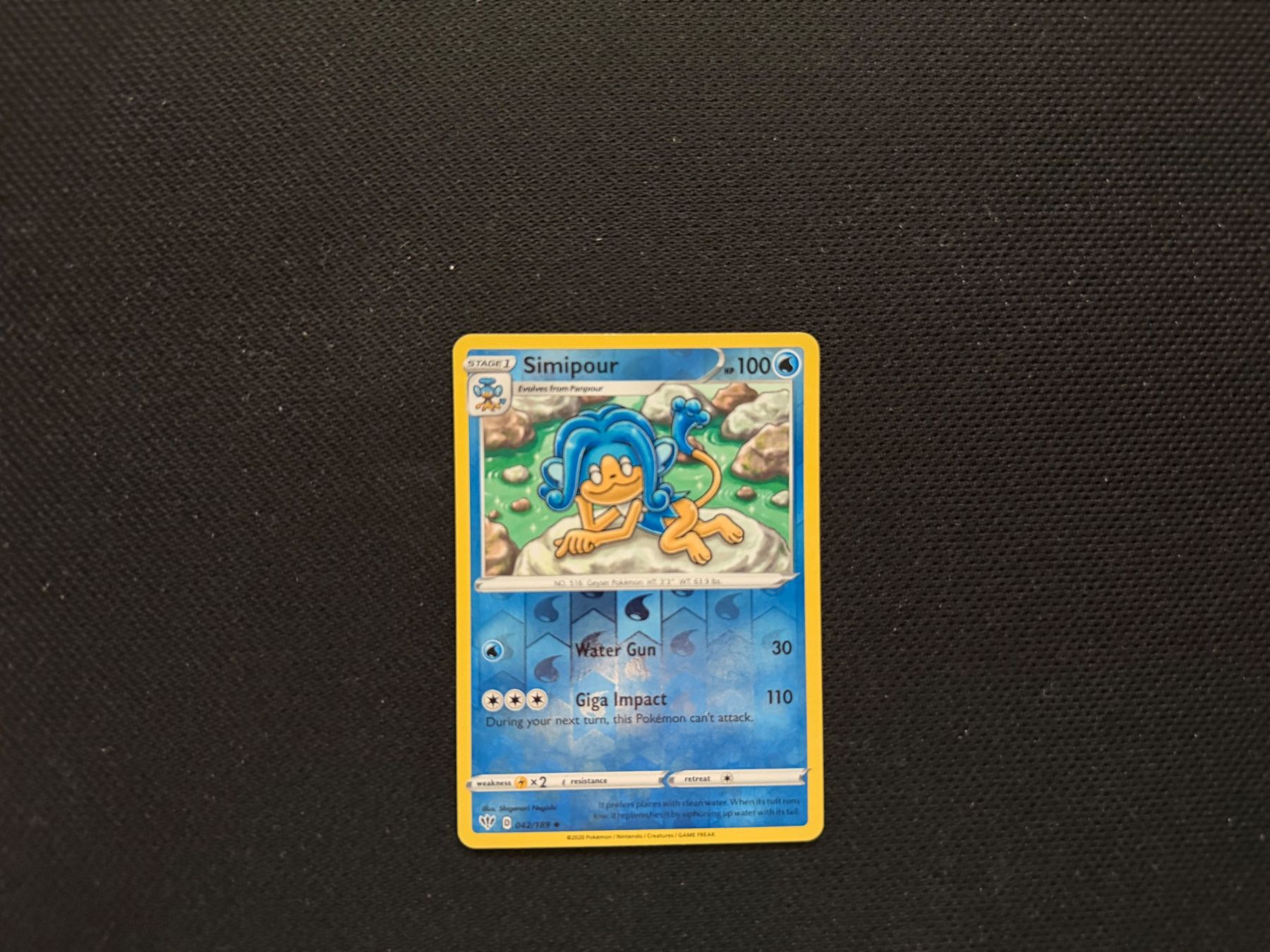 Pokémon Carte collezionabili: Simipour 042/189 – Usato da Zürich venduto da mountainwizard00