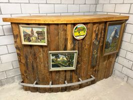 Comptoir de bar en bois style rustique occasion 115 cm