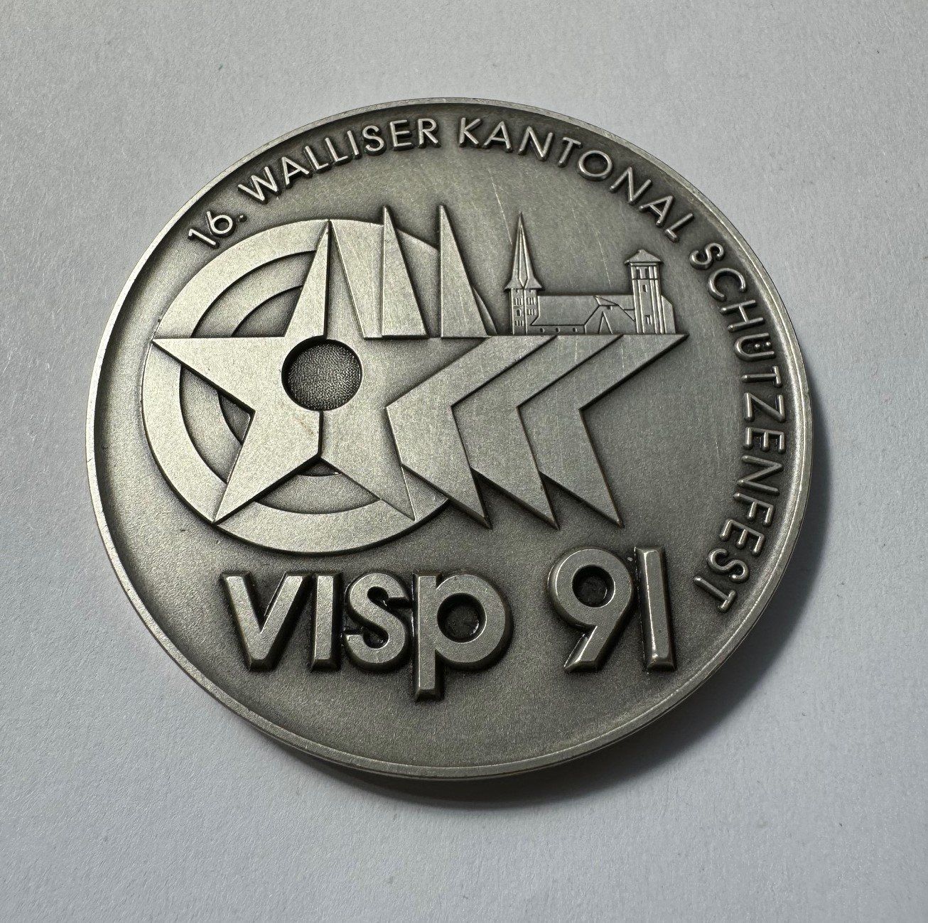 Médailles: 1991 Schützenmedaille Wallis 60 mm – Neuf (Voir description) à Kirchberg SG par Zenhad69 1