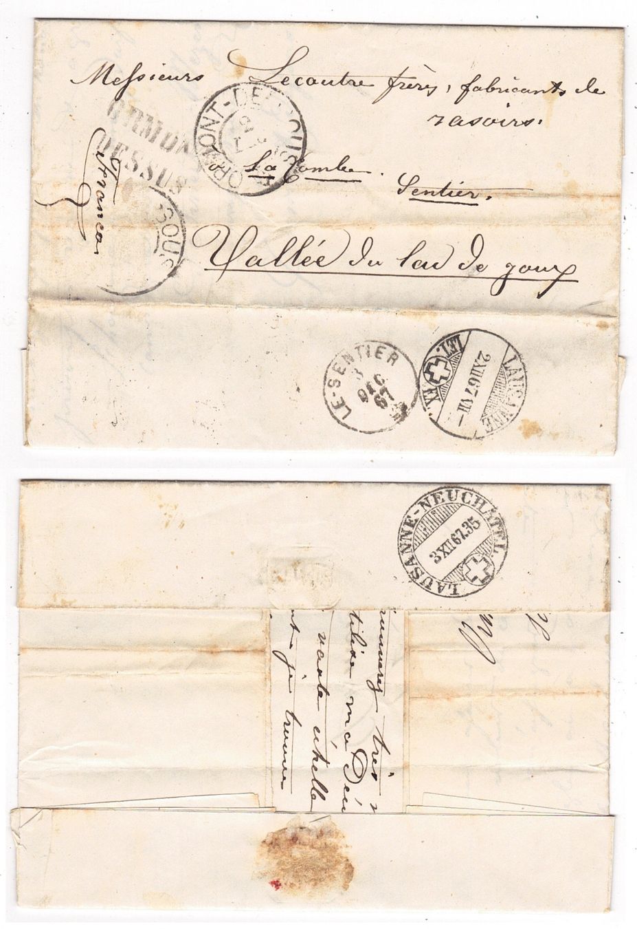 Tutti i francobolli: lettre de ORMONT-DESSUS pour le Sentier  1.XII.67 – Usato da La Tour-de-Peilz venduto da amjust