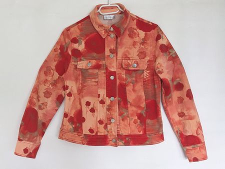 ganz besondere, weiche Jeansjacke mit Blumenmuster Gr.M