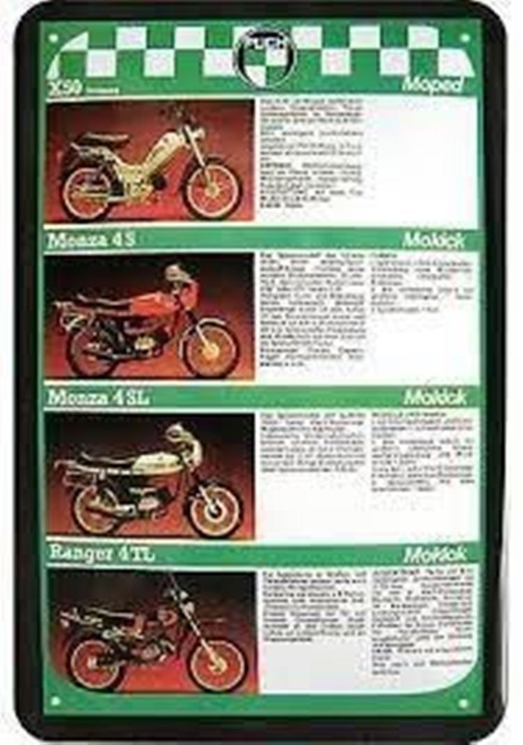 Puch Insegne: Blechschild-PUCH MOPED -4 MODELLE – Nuovo e nell'imballaggio originale da Rupperswil venduto da big-one-sale
