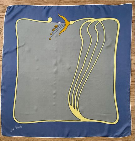 Silk Scarf, Seidenschal, Foulard, Handrolliert, Vintage