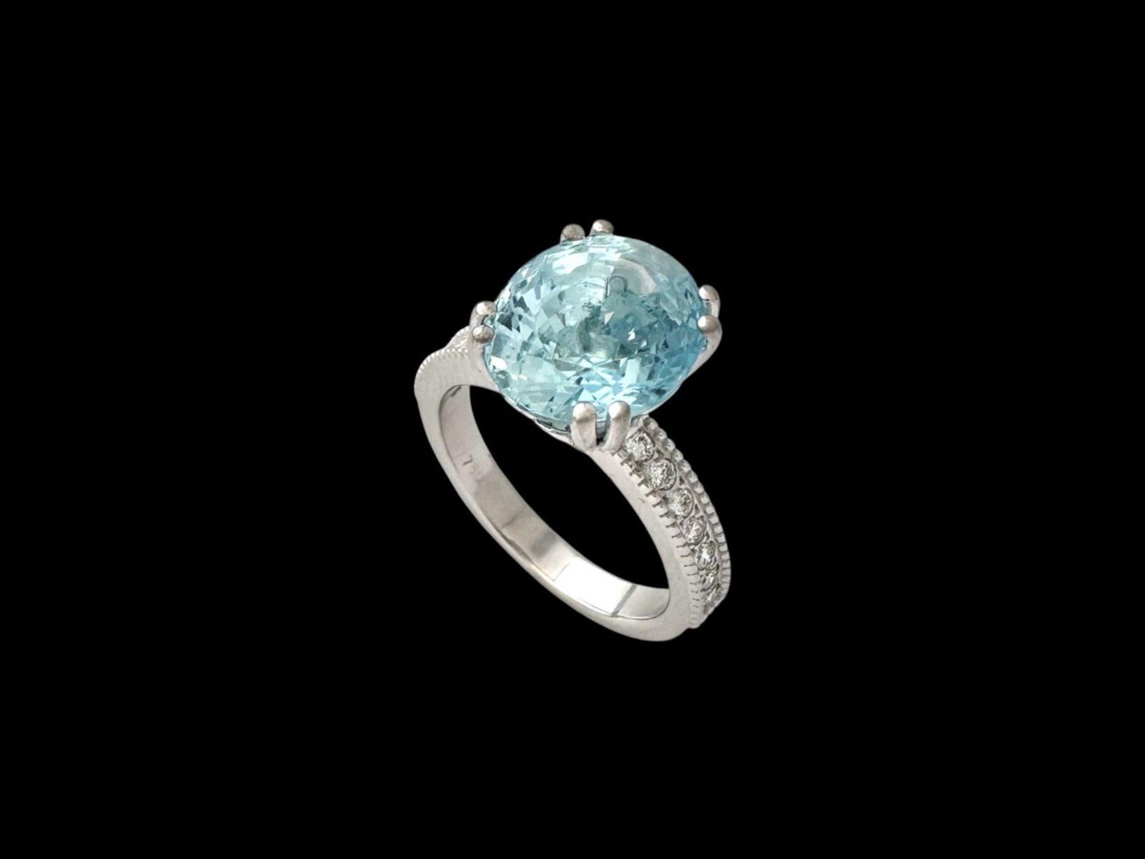 Anelli: Vintage Aquamarin - Diamant - Ring, ca 5.0 ct – Usato da Zuzwil SG venduto da artimmo 3