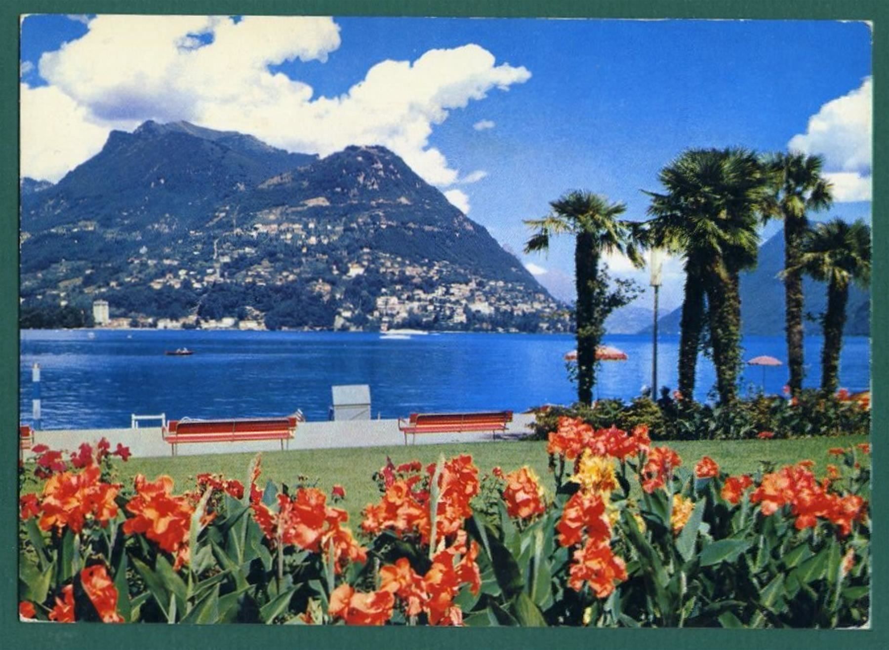 Cartoline postali: Lugano-Paradiso e Monte Brè, 1971, ungelaufen, Grossformat – Usato da Sargans venduto da Hausi1951