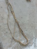 Halskette 3-teilig Bicolor Sterling Silber vergoldet neu