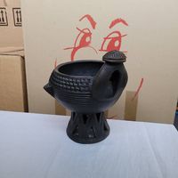 Kleine handgeschnitzte Gussvase / Deko Gefäss