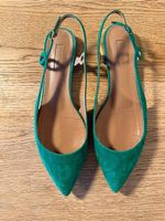 Aquazzura slingback in camoscio verde, punta affilata, 41