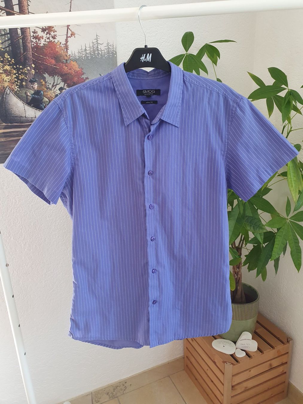 Camicie: Chemise à rayures bleues SMOG taille L – Usato da Courroux venduto da sv235