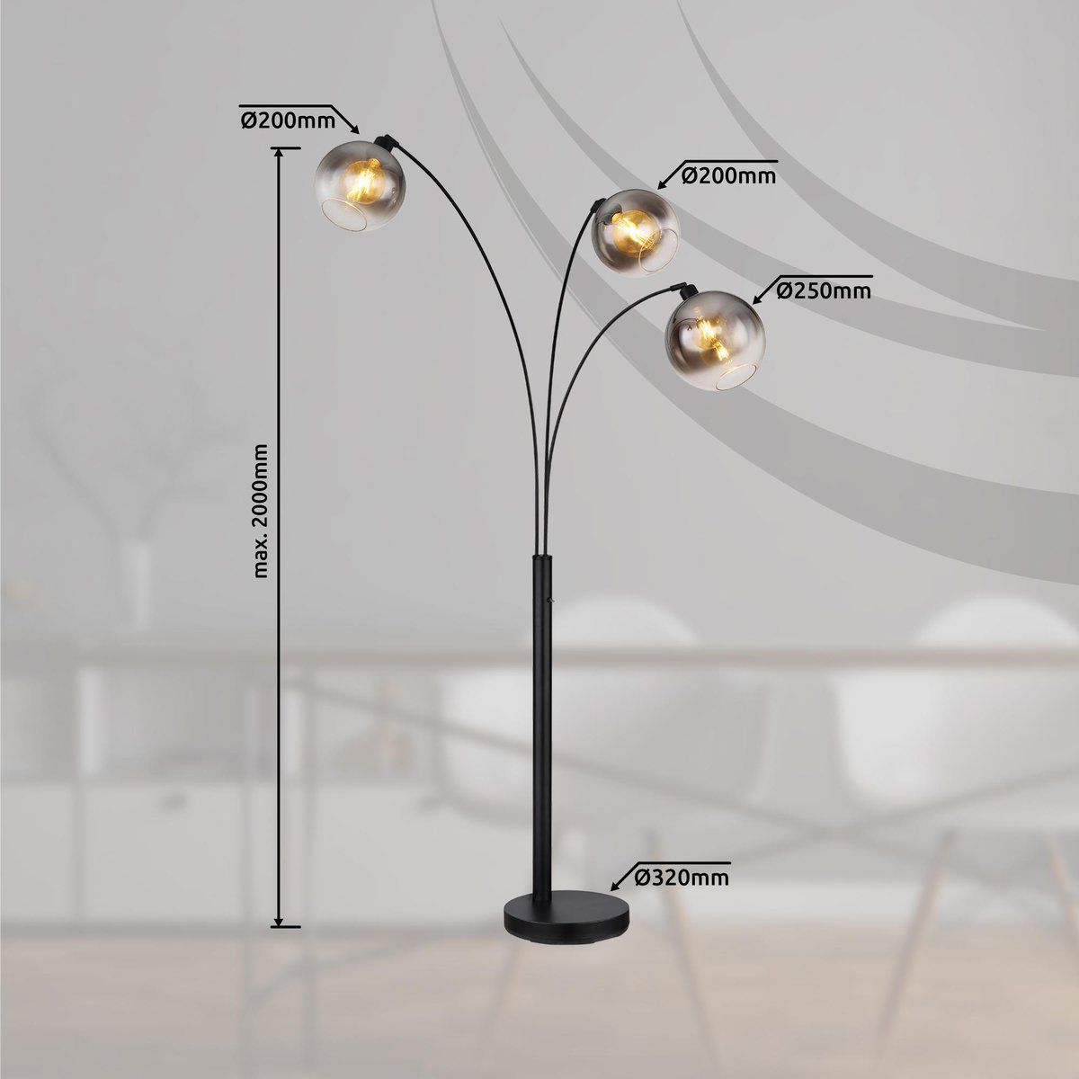 Lampade: Stehleuchte, Glas, 200 cm Höhe – Nuovo (secondo la descrizione) da Kreuzlingen venduto da Smart-Light 3