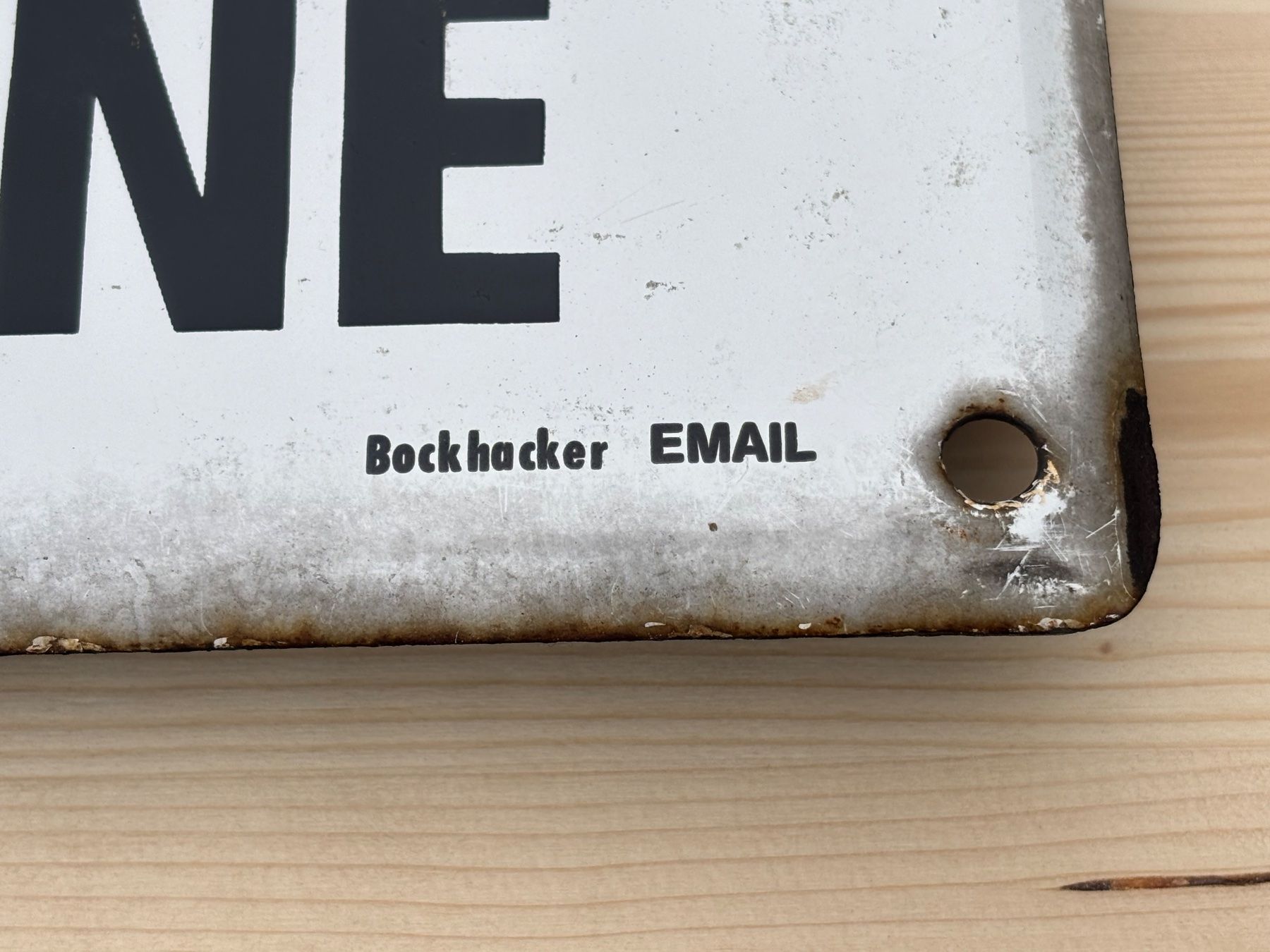 Insegne: seltenes altes Bockhacker Emailschild Wild Ruhezone – Usato da Feldbach venduto da Olive1 6