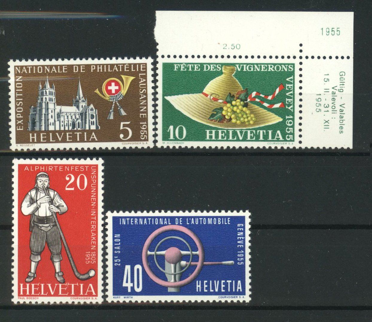 Alle Briefmarken: 1955, Gedenkmarken ** – Neu (gemäss Beschreibung) aus Willisau von Vollstempel