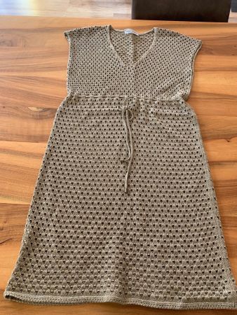 BRUNO MANETTI Luxus Häckelkleid Goldschimmer Grösse S