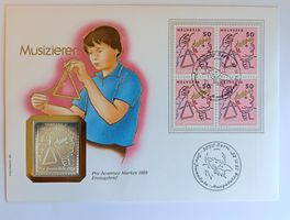 Numisbrief Musizieren mit Silbermedaille ab 1 Fr. !!