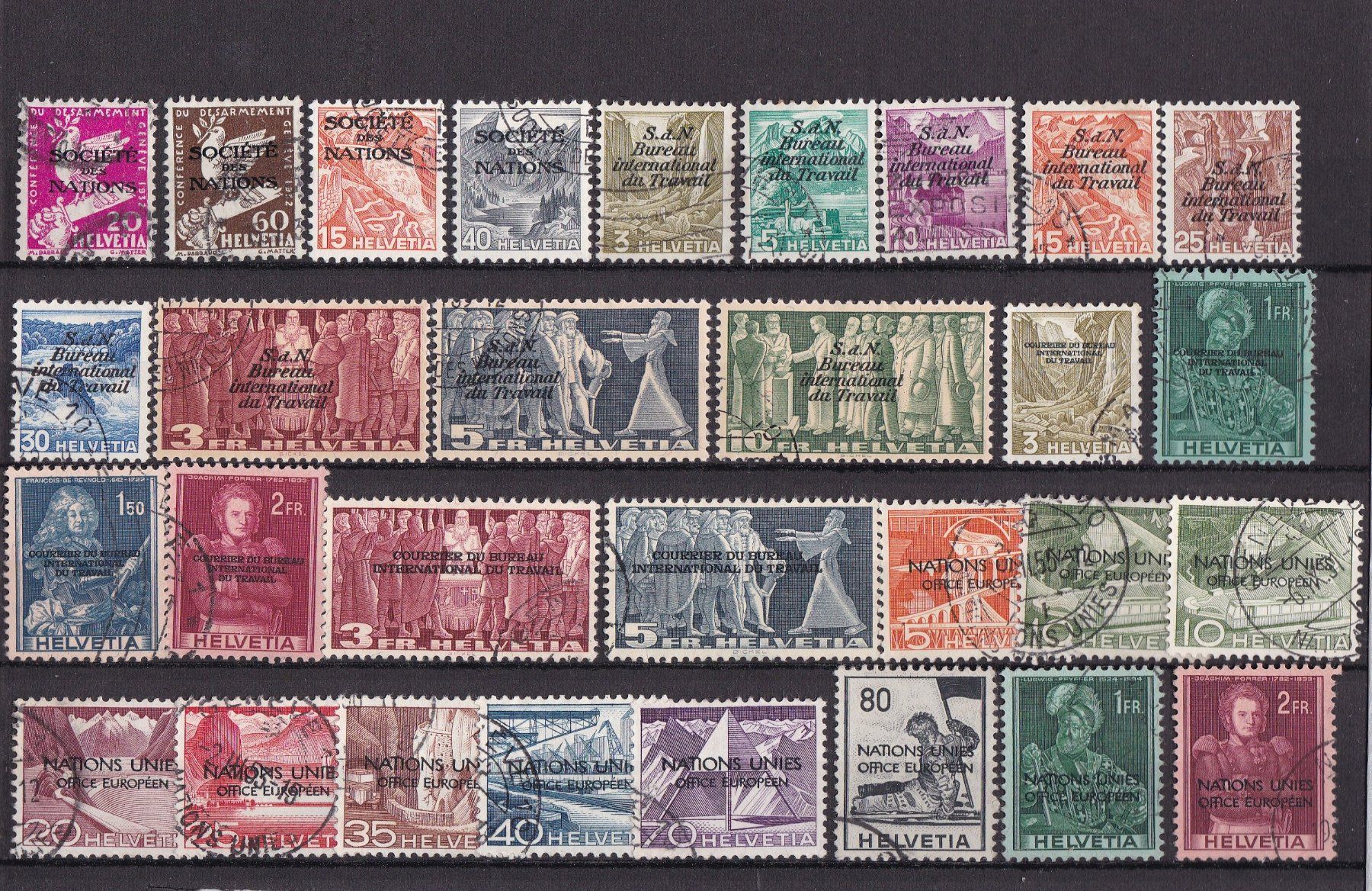 Tous les timbres: CH Lot Dienstmarken, Genfer Ämter – D'occasion à Münchwilen AG par Nesar 1