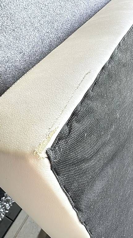 Letti: Ensemble lit double blanc en simili cuir boxspring – Usato da Genève venduto da argand 2