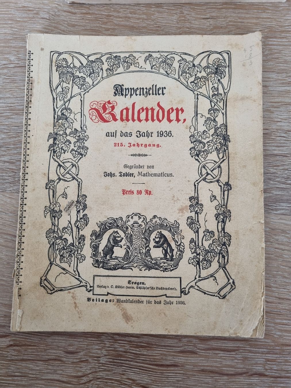 Calendari: 10 Appenzellerkalender antic 1930-1939 – Usato da Abtwil SG venduto da danikari 7