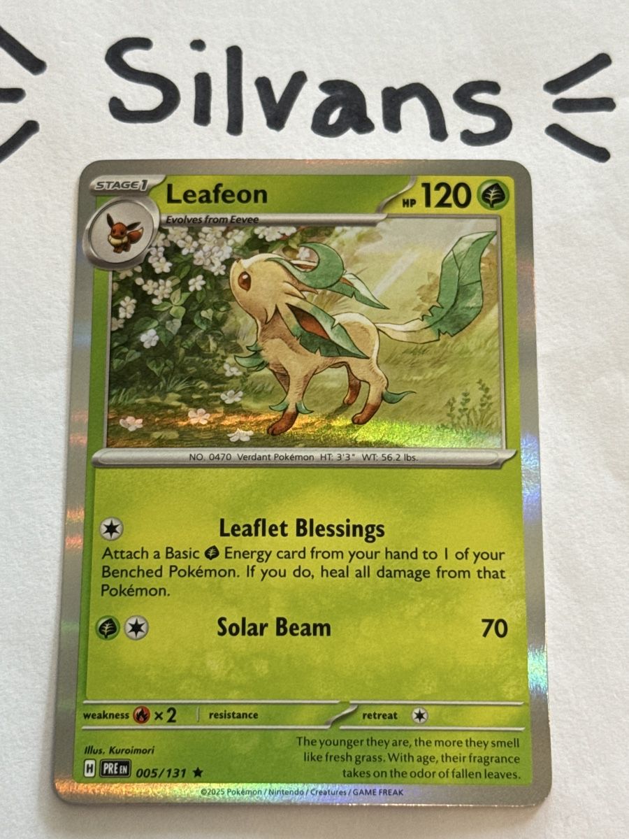 Pokémon Carte collezionabili: Leafeon Holo 005/131 Prismatic Evolutions Englisch – Nuovo (secondo la descrizione) da Wil SG venduto da Silvans