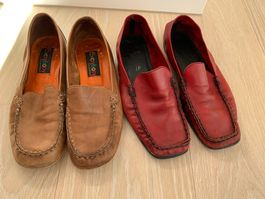 2Paar Halbschuhe / Loafers, Gr. 37, LEDER (Thea & Everybody)