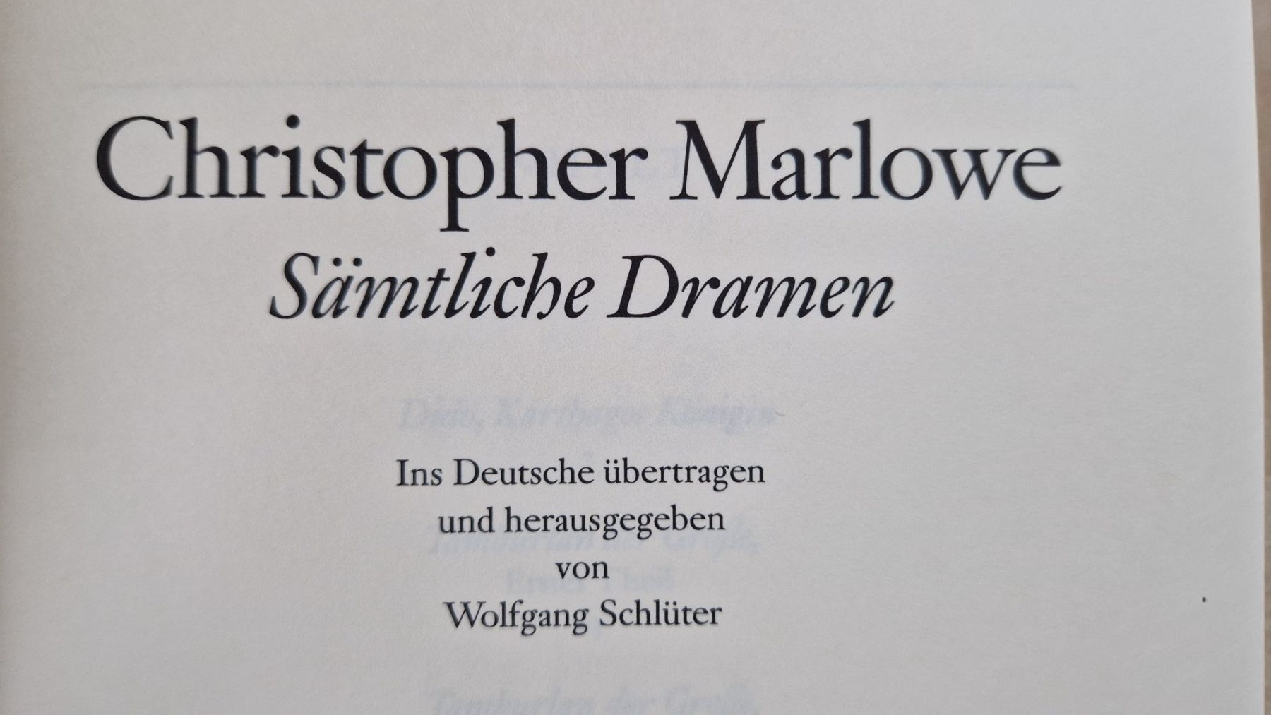 Libri: Christopher Marlowe / Sämtliche Dramen / Fester Einband – Usato da Malters venduto da page02 1