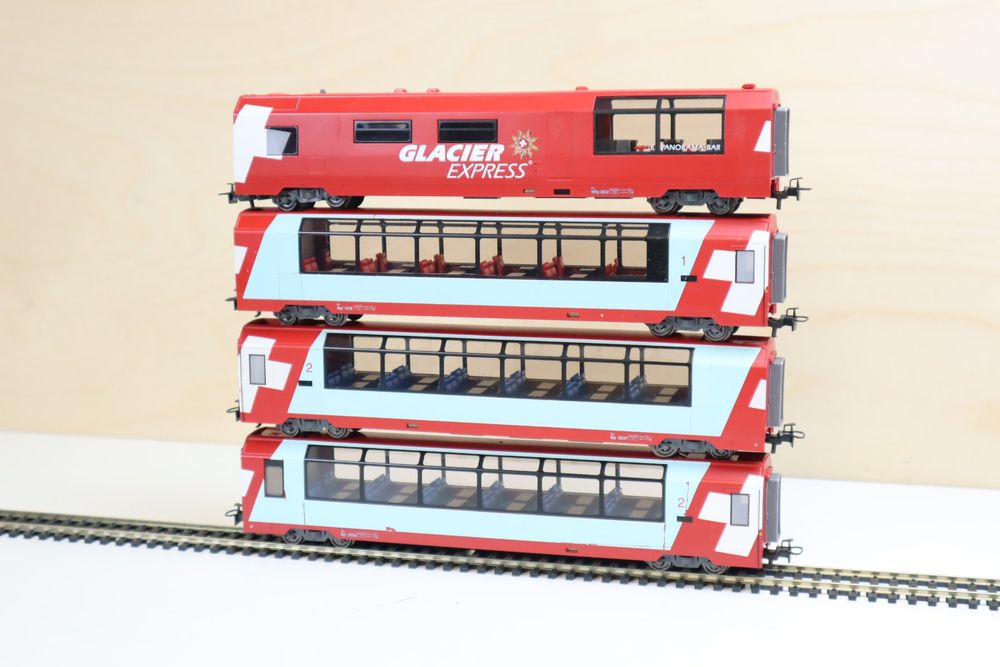 BEMO 4 X RhB Panoramawagen Glacier Express - H0 Märklin | Kaufen Auf ...