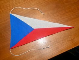VINTAGE Wimpel Tschechien ST. GALLER STICKEREI gut L 30cm