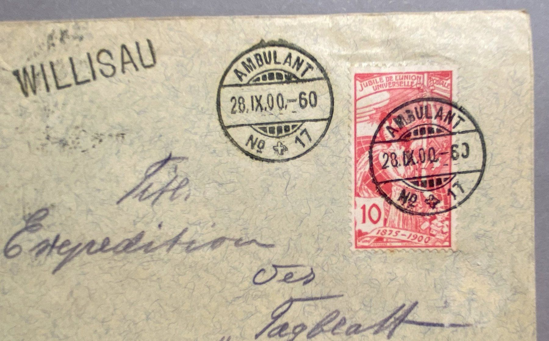 Tutti i francobolli: 78B Brief mit Stp. Ambulant und Stabstempel Willisau – Usato da Steinhausen venduto da yukon26 1
