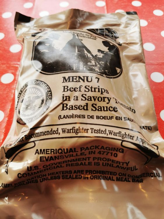 Original US Army MRE Menu #7 Beef Strips Insp. 2/2025 | Kaufen auf Ricardo