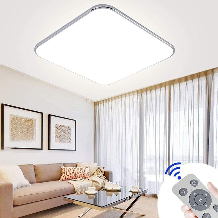 Moderne Quadratische Doppelring-Deckenleuchte, 36 W, Dimmbar, 3 Farbtemperaturen – Für Flur, Wohnzimmer, Schlafzimmer