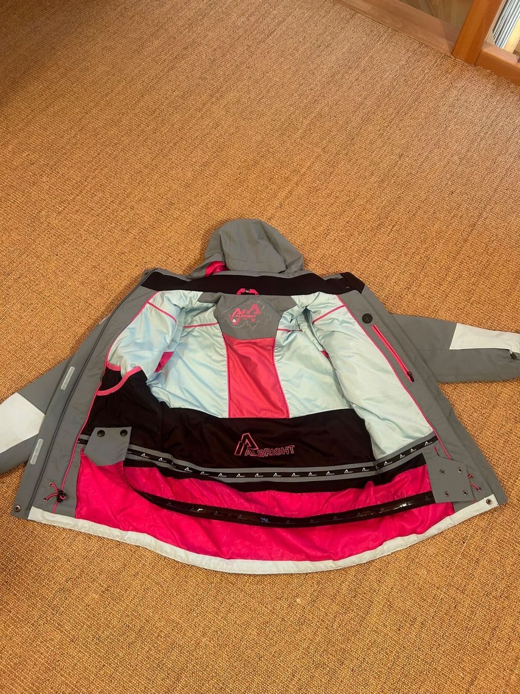 Albright Giacche: Albright Skijacke Gr. 164, grau/hellblau – Usato da Beinwil am see venduto da elia37 3