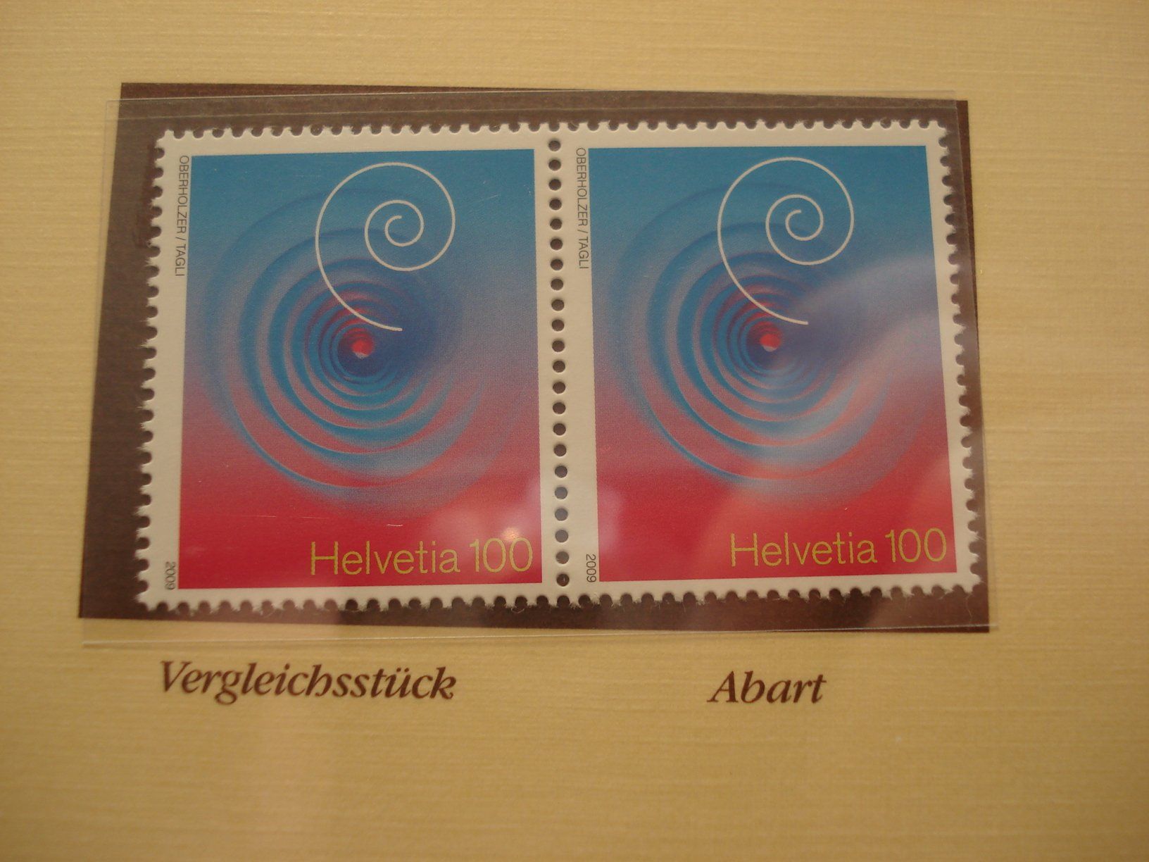 Alle Briefmarken: Abart "Geburt" 2009, **, Hell umrandeter Putzer, + Vergleich – Gebraucht aus Niederwil AG von morostahu 1