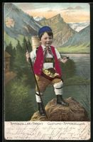 Knabe in Appenzeller Tracht beim Bergste