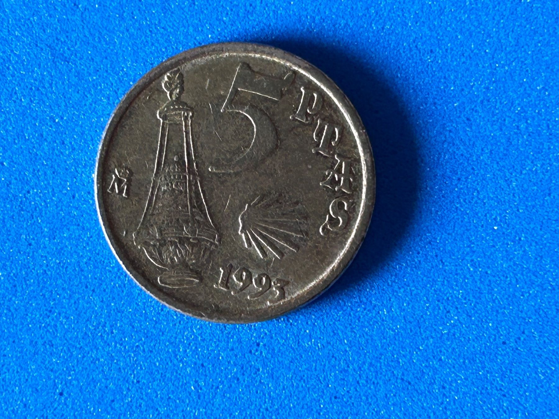 Alle Münzen: Spain - 5 Pesetas (Jacobeo) 1993 – Gebraucht aus Corcelles NE von AJKader 4