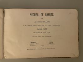 Recueil de Chants pour la Suisse Romande Vol. 1, 1868