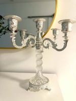 Festlicher Kerzenhalter neu Silberlook
