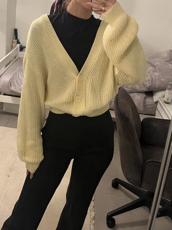 Cardigan en coton de H&M jaune taille S