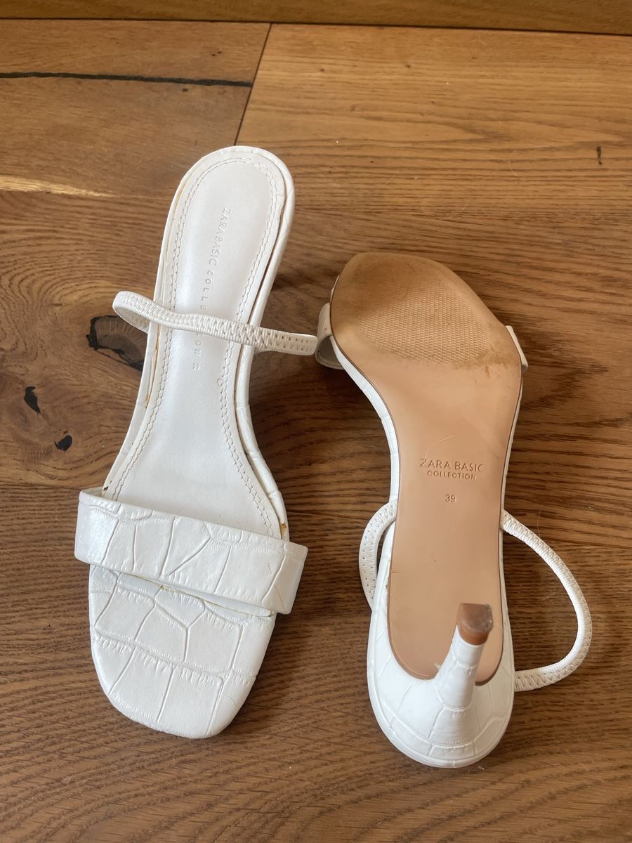 Zara Scarpe da donna: Zara heeled sandals, white, size 39. – Usato da Roche VD venduto da closetcleanse 4