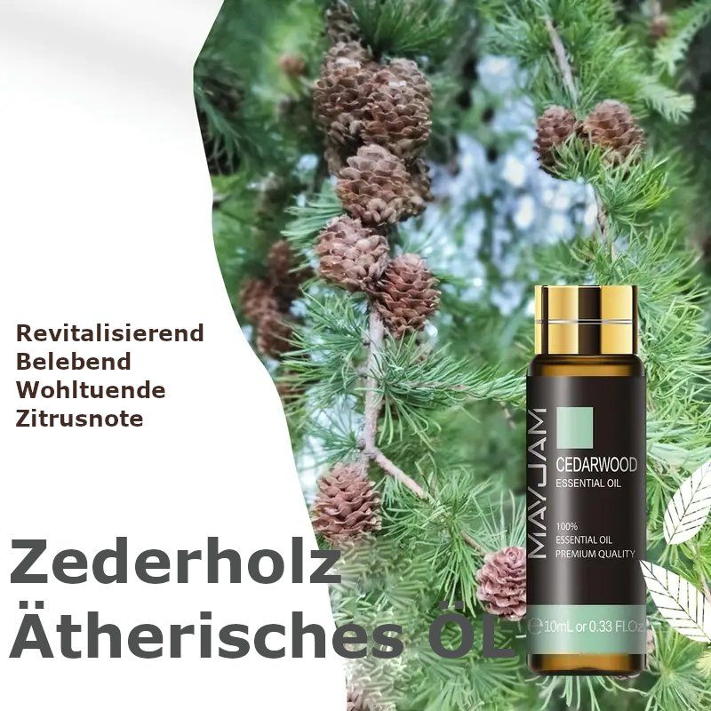 Oli essenziali: Ätherisches Zedernholz 100% natürlich 10ml Luftbefeuchter öl – Nuovo e nell'imballaggio originale da Hundwil venduto da Mr.Wong 1