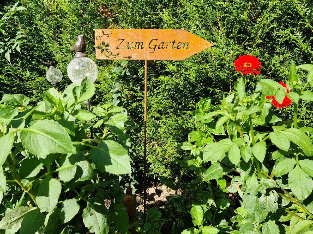 Tutte le decorazioni: Schild "Zum Garten" Rost Höhe 127cm – Nuovo e nell'imballaggio originale da Matzendorf venduto da Gartendeko-Shop 1