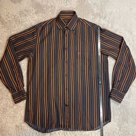 Paul & Shark Herrenhemd Gr 39 Dunkelviolett Orange gestreift