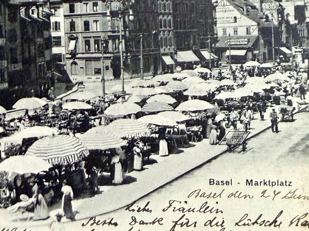 Ansichtskarten: Basel - Marktplatz - Animation 1904 – Gebraucht aus Lutry von Ediego 2