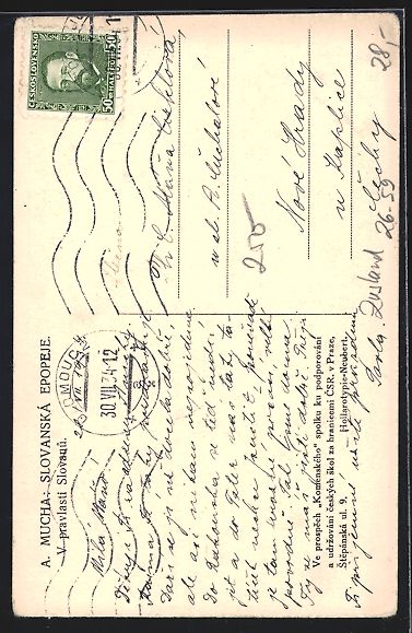 Cartoline postali: Alphonse Mucha: Solvanská epopeje, V pr – Usato da Berlin venduto da bartko-reher 1