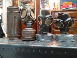 3 masques à gaz Allemand WW2