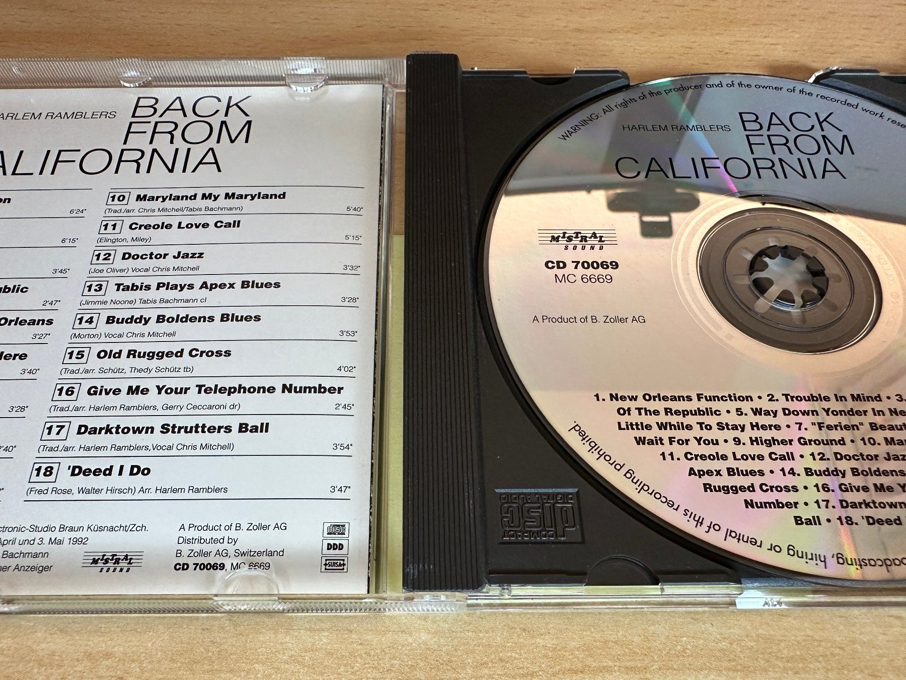 CD: The Harlem Ramblers – Back From California – Usato da Rikon im Tösstal venduto da Alpenmutz 2
