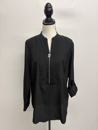 Michael Kors lange leichte Bluse M Reissverschluss schwarz