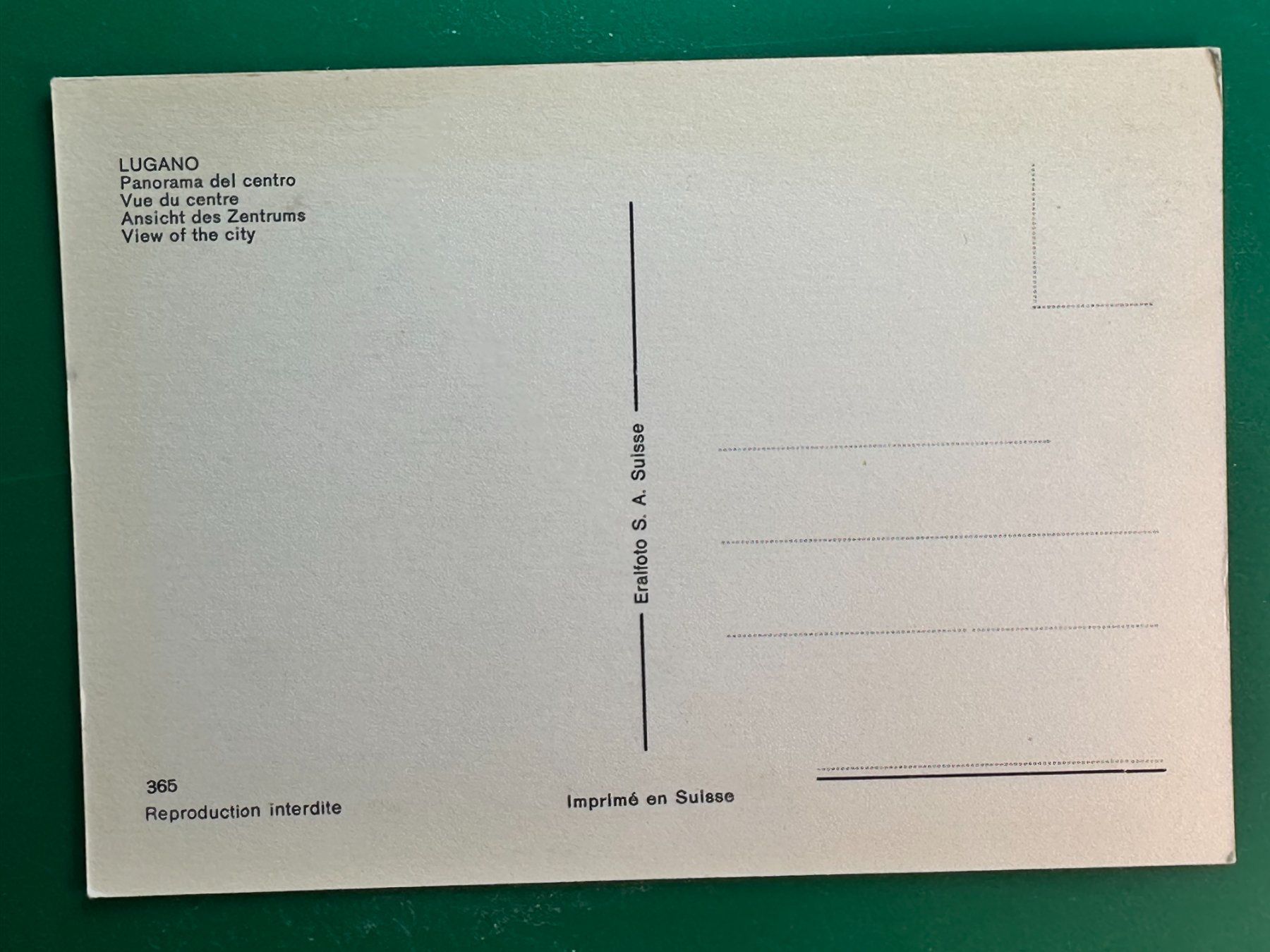 Cartes postales: Lugano - Ansicht des Zentrums – D'occasion à Steg VS par danwer74 1
