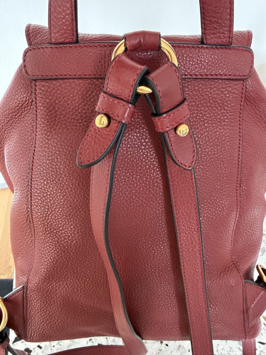 Prada Borse da donna: Prada Vitello Daino Bagpack Rubino – Usato da Zürich venduto da bgg 6